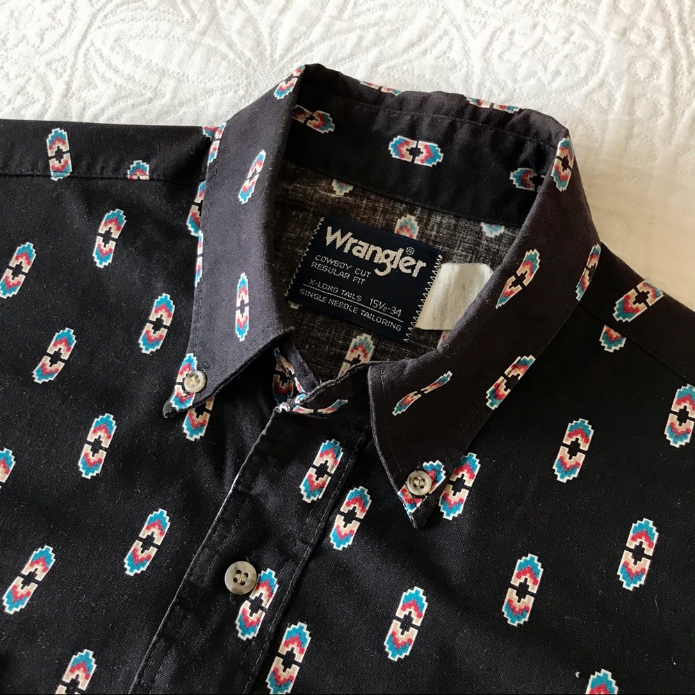 Vintage Wrangler Aztec Western Button-down